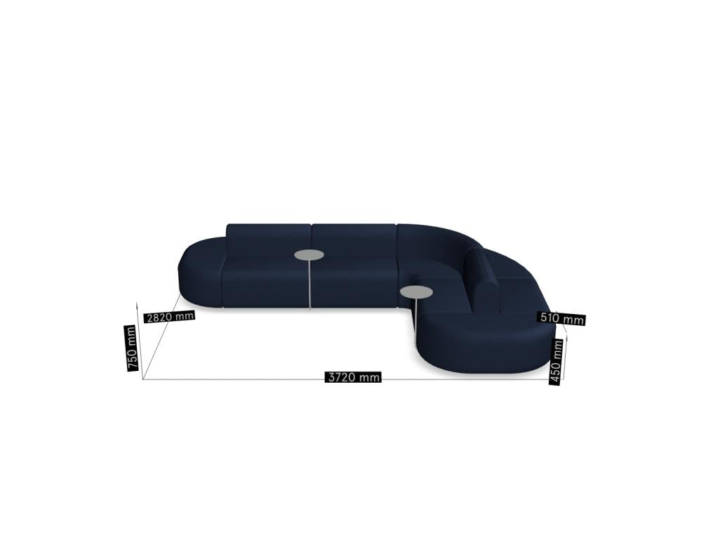 Doppelsofa Artiko AT09 in modernem Stoffbezug, kaschierte Armlehnen, elegante Silhouette, beige/graue Töne, komfortable Sitzfläche – MDD Sofa-Serie