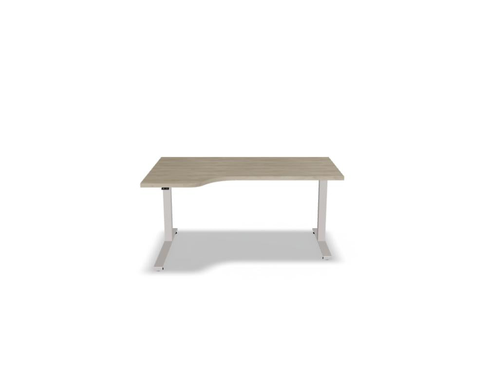 Elektrisch höhenverstellbarer Schreibtisch Ogi Drive BODK647 von Mdd, zweimotoriges Gestell, modernes Design, glattes Metallfinish, ideales Setup für Arbeit und Kreativität