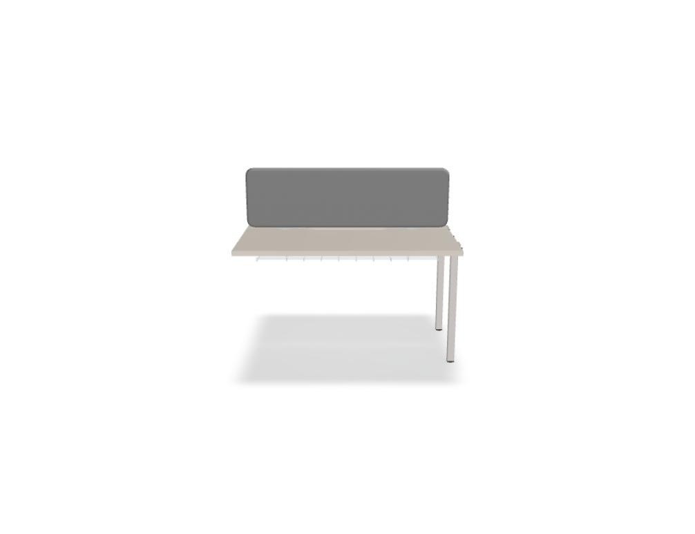 Doppelschreibtisch Ogi M Bench von Mdd mit Melamin-Tischplatte in Honigeiche und schwarzem Metallgestell, für zwei Arbeitsplätze.
