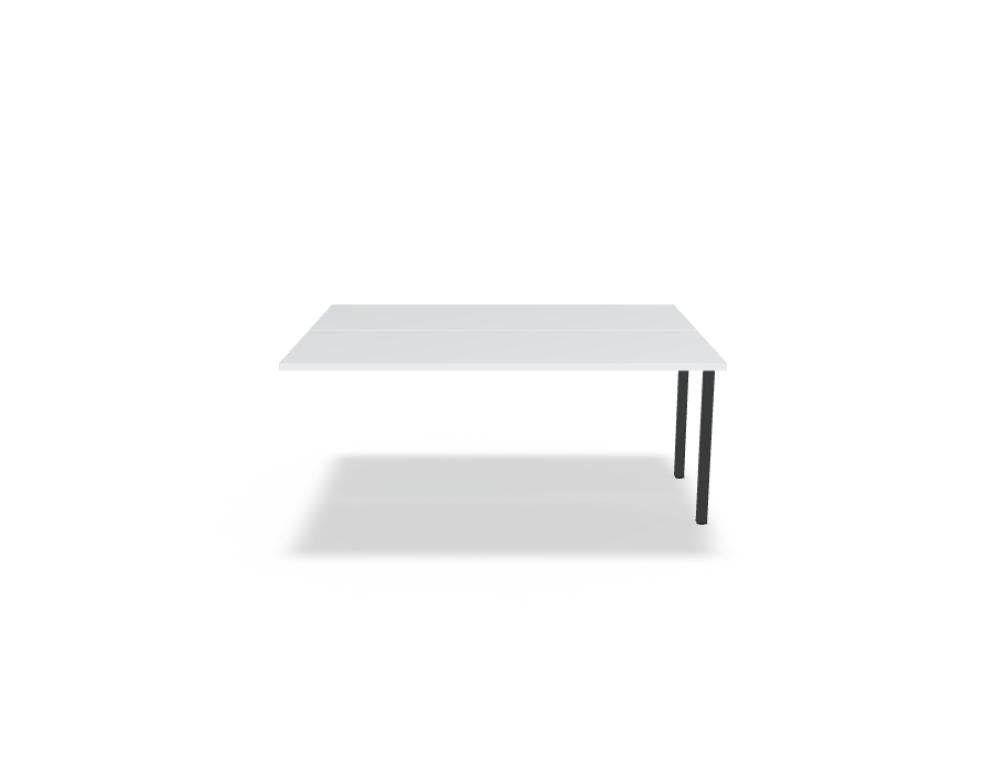 Doppelschreibtisch Ogi M Bench von Mdd mit Melamin-Tischplatte in Honigeiche und schwarzem Metallgestell, für zwei Arbeitsplätze.