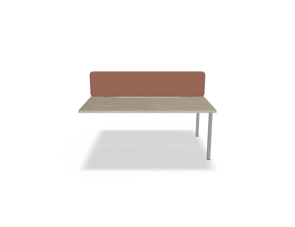 Doppelschreibtisch Ogi M Bench von Mdd mit Melamin-Tischplatte in Honigeiche und schwarzem Metallgestell, für zwei Arbeitsplätze.