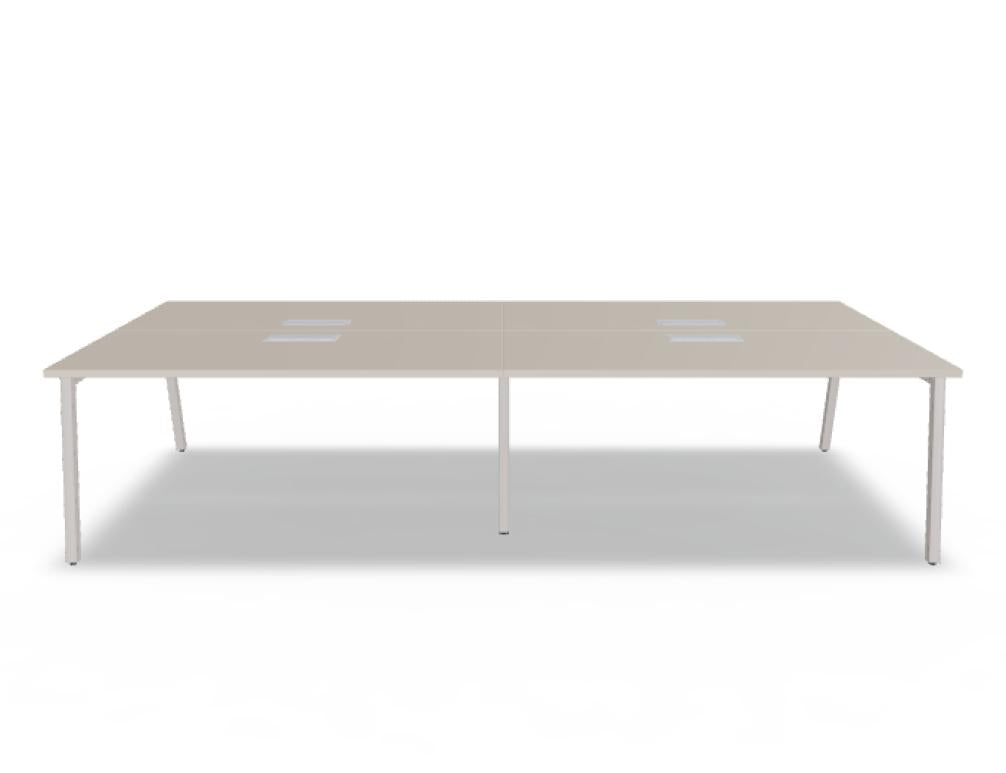 Ogi M Bench BOM46E2 Doppelschreibtisch von Mdd mit zwei Arbeitsplätzen, schlichtem Design und stabiler Tischkonstruktion