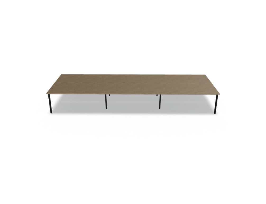 Ogi M Bench BOM35E3 Doppelschreibtisch von Mdd mit klarer Form, großzügiger Arbeitsfläche und modernem Bürodesign
