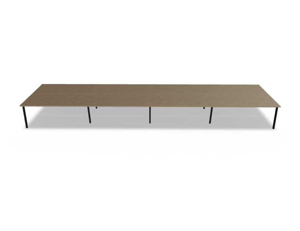 Ogi M Bench BOM35E4 Doppelschreibtisch von Mdd mit zwei Arbeitsplätzen, modernem Gestell und klarer Linienführung.