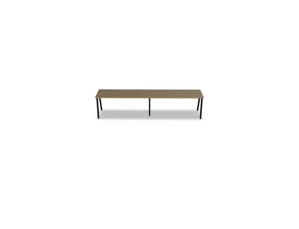 Bild zeigt einen stilvollen, modernen Schreibtisch Ogi M BOM16E2 in heller Holzoptik mit klaren Linien, praktische Ablageflächen und schlanker, zeitloser Eleganz – ideal für Home-Office oder Büro.