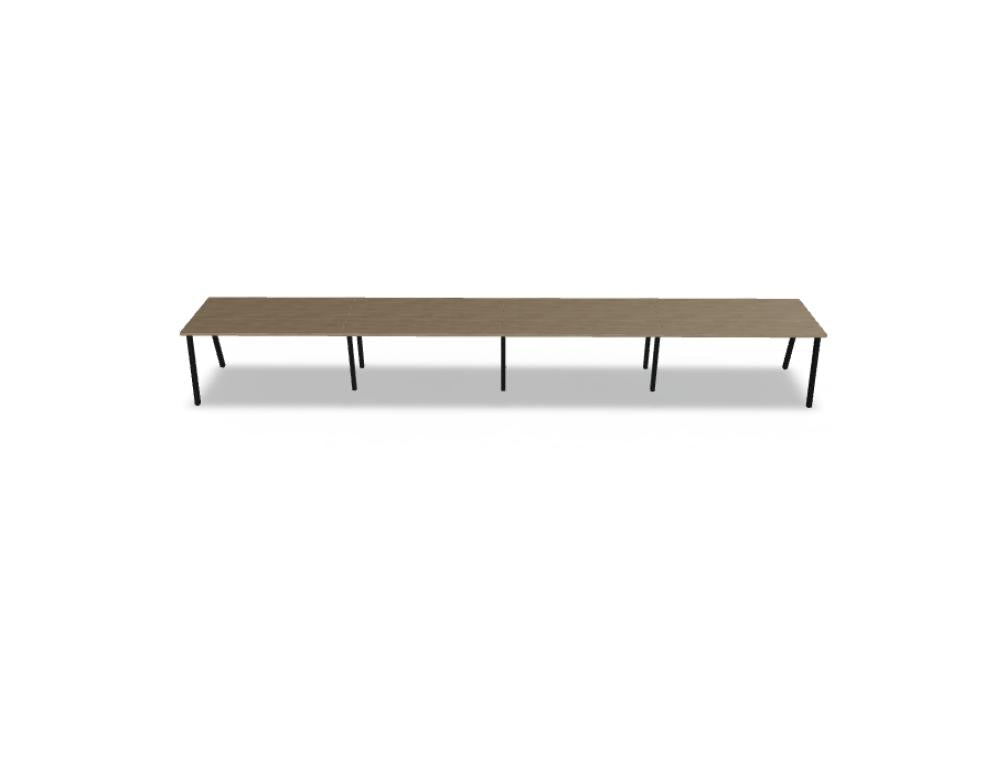 Ogi M BOM03E4 Schreibtisch von Mdd mit Holzplatte, weissen Beinen und schlichtem Design für moderne Büros
