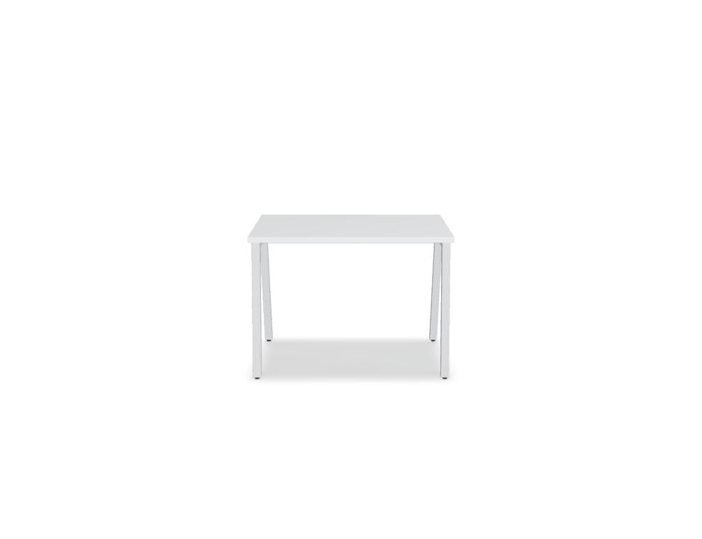 Mdd Ogi M BOM10 Schreibtisch mit heller Holzplatte und weißem Gestell, moderner Arbeitsplatz für Büro oder Homeoffice