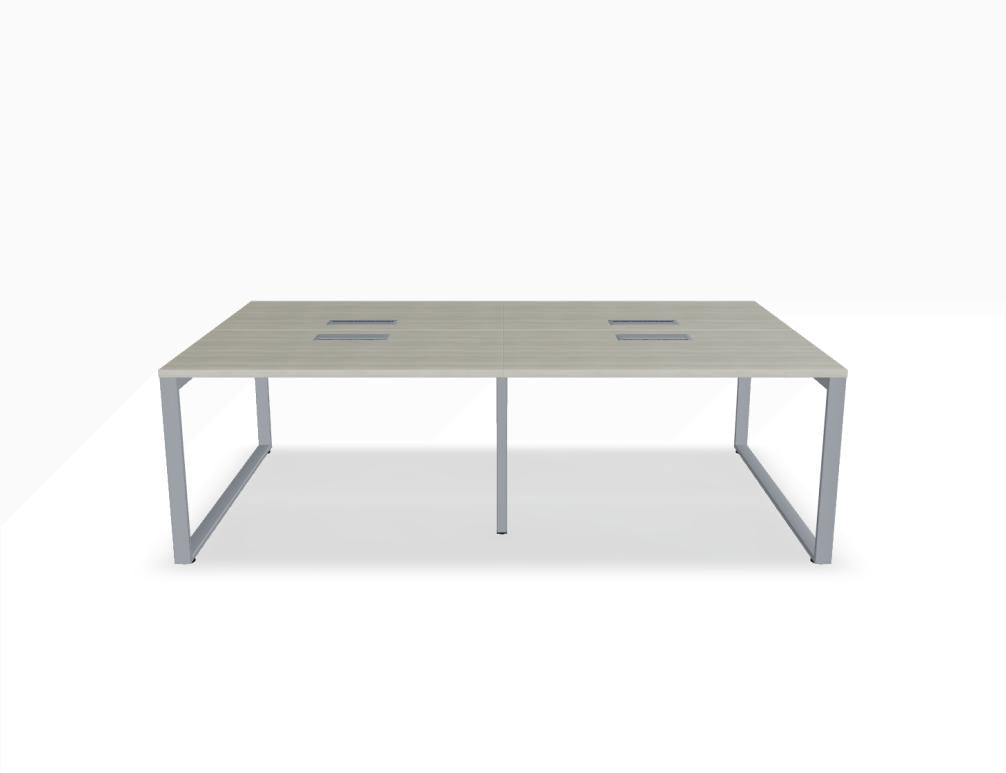 Ogi Q Bench BOQ42E2 Doppelschreibtisch von Mdd mit klarer Form, robustem Gestell und großzügiger Arbeitsfläche für zwei Personen