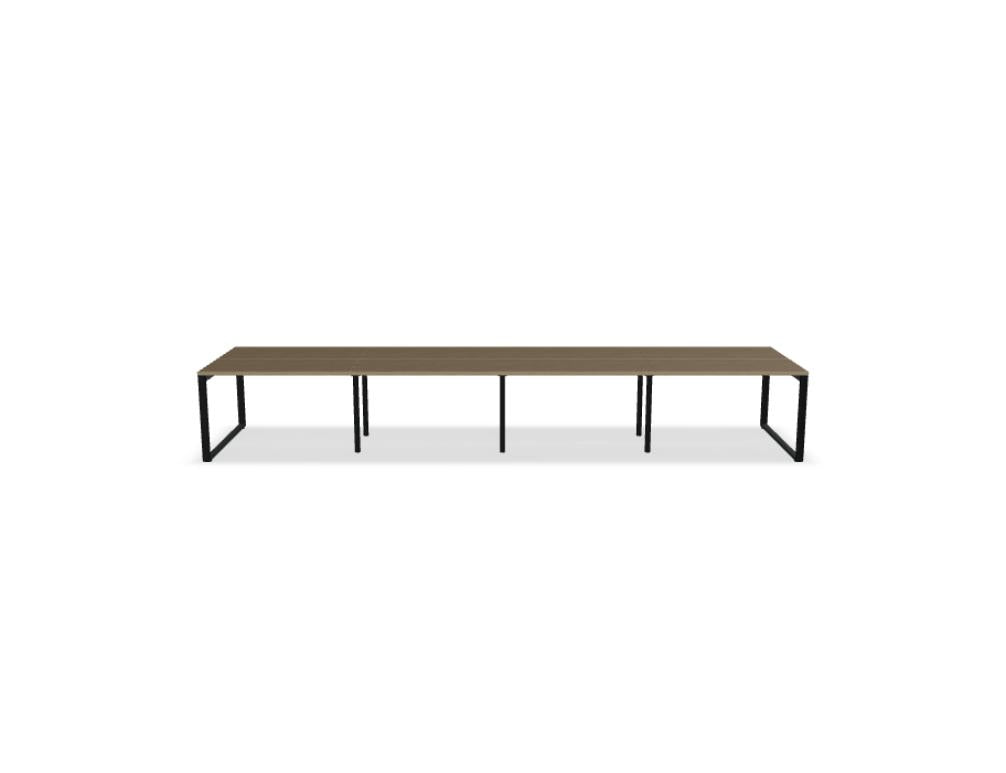 Ogi Q Bench BOQ52E4 Doppelschreibtisch von Mdd mit zwei Arbeitsplätzen, grauer Platte und robustem Metallgestell