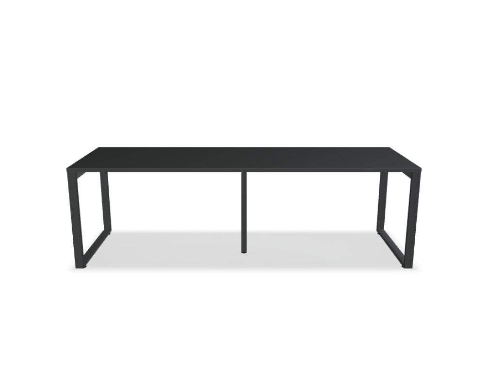 Ogi Q BOQ02E2 Schreibtisch von Mdd mit heller Tischplatte, schwarzem Gestell und modernem Design für Büroarbeitsplätze