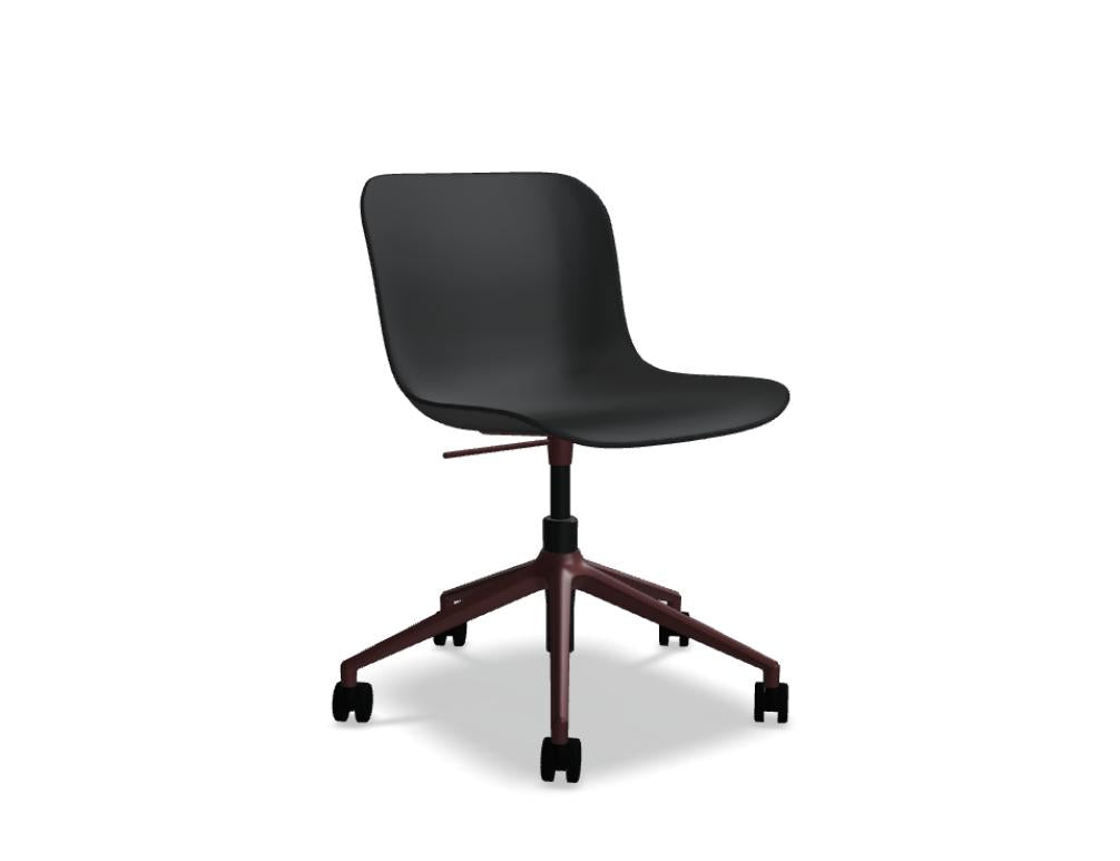 Stuhl Baltic 2 Basic BLK1P22: schwarzer Drehstuhl mit verstellbarer Sitzhöhe, 360-Grad-Rollen, moderne Minimaloptik, ergonomische Sitzfläche, geeignet für Büro- und Wohnbereich.