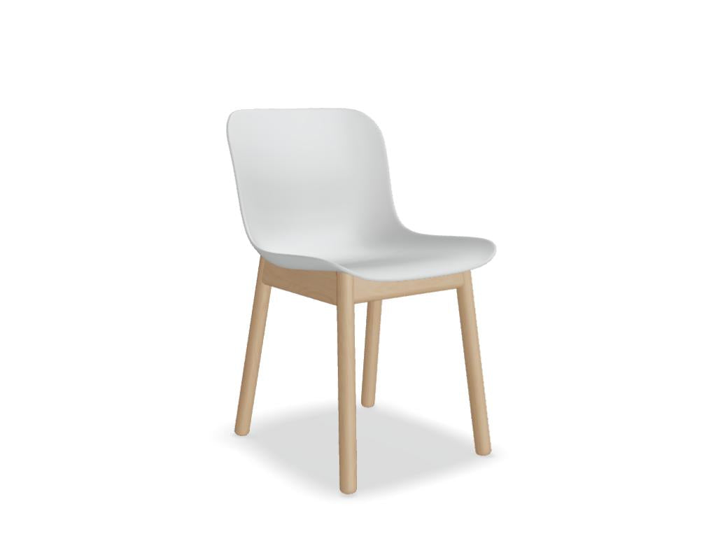 Stuhl Baltic 2 Basic BLK1P14 mit schwarzer Polsterung und glänzender Holzbasis; modernes Design, komfortabler Sitz, geeignet für Ess- oder Arbeitsbereiche.