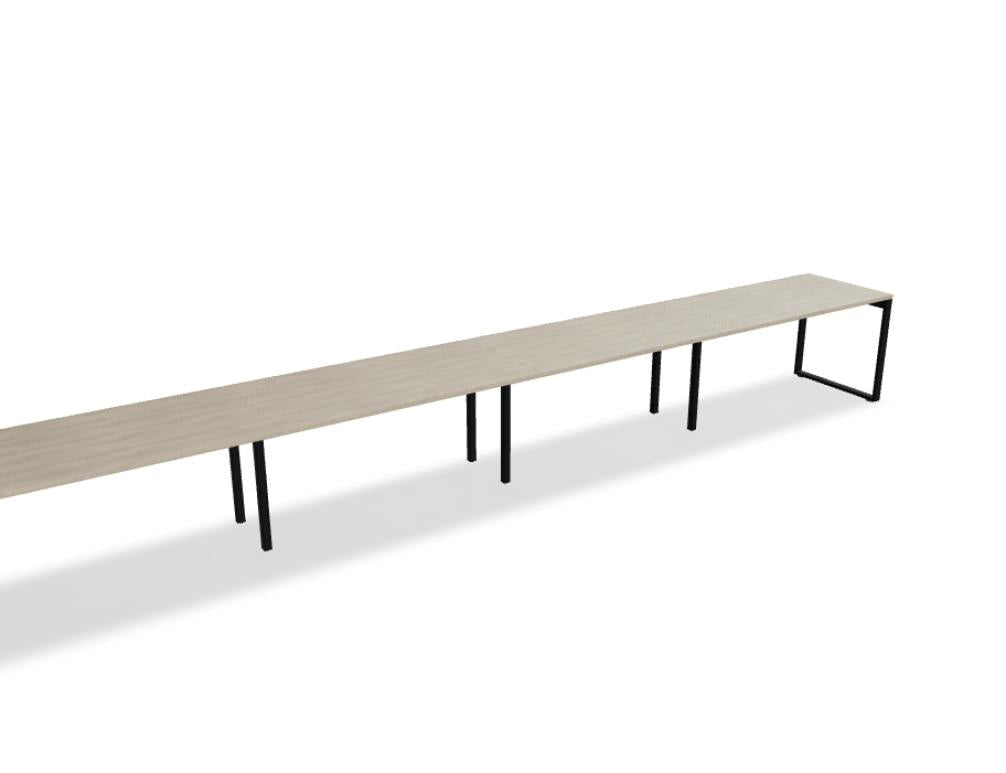 Bild des Ogi Q BOQ24E4 Schreibtisches von MDD: moderner, heller Schreibtisch mit glatter Arbeitsfläche, passt sich flexibel ins Home-Office an und bietet stabiles Untergestell in dezenter Holzoptik.