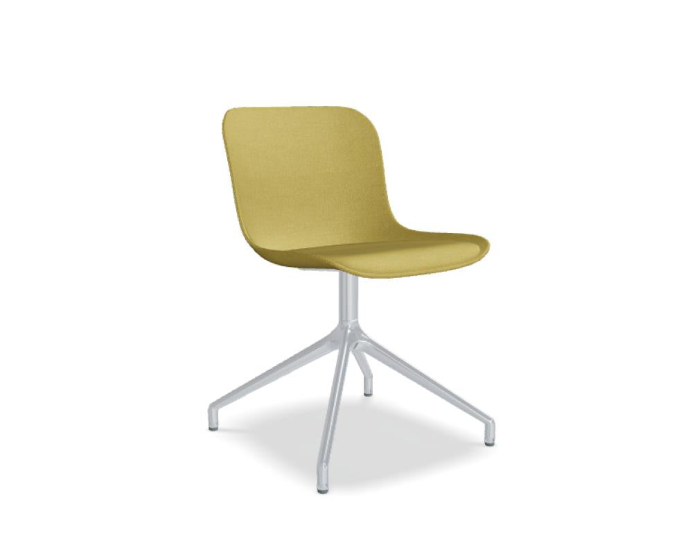 Bild zeigt den Baltic 2 Classic Stuhl BLK4PP19 von MDD: elegantes, poliertes Aluminiumgestell, schwarzer Sitz, moderner Drehstuhlstil, klare Konturen und hochwertige Oberfläche.