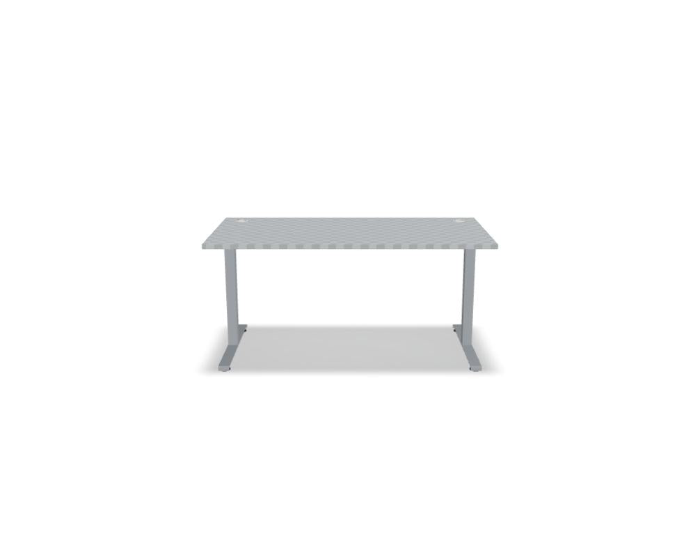 Ogi T BOT56 Schreibtisch von MDD, modernes, kompaktes Design mit hellen Oberflächen und schlanken Beinen, ideal für Home-Office und Arbeitsbereiche.