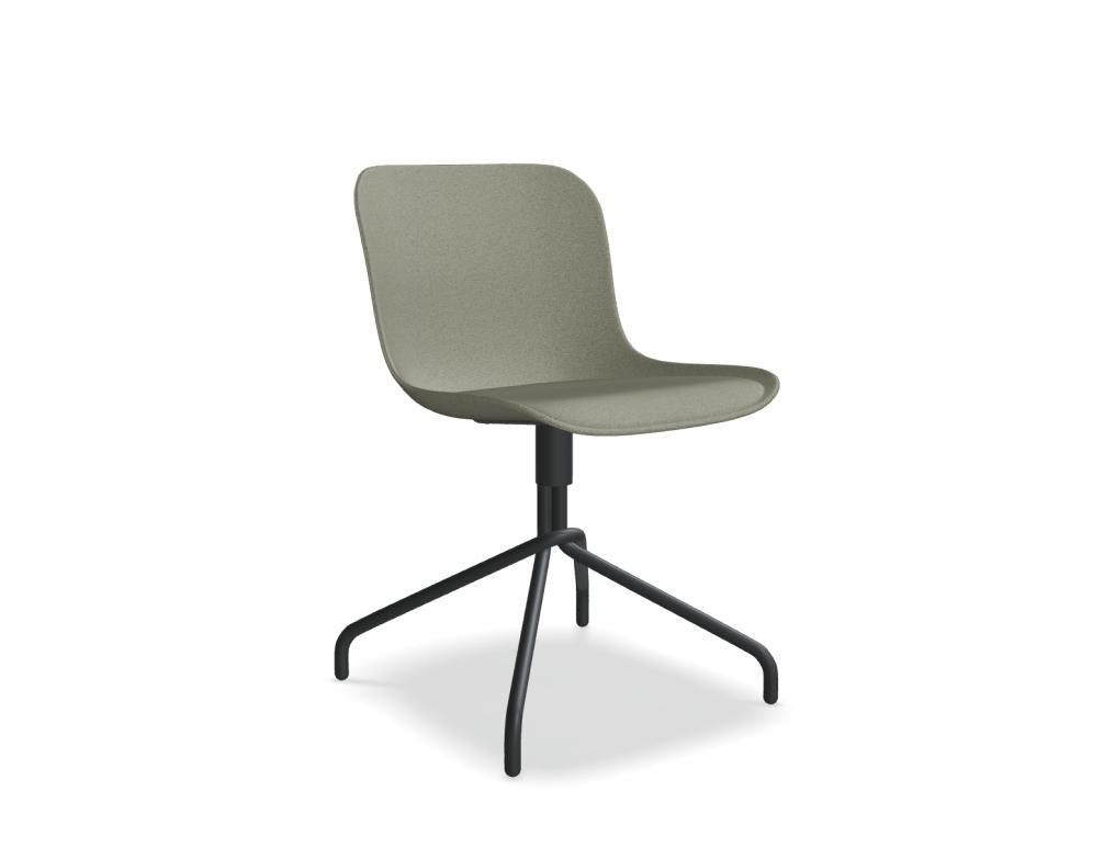 Drehstuhl Baltic 2 Classic von Mdd mit gepolstertem Schalensitz, Aluminium-Drehgestell und 4-Sternfuss, Ansicht von vorne.