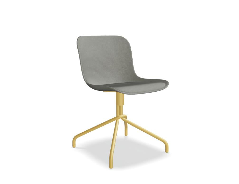 Schwarz eleganter Drehsessel Baltic 2 Classic BLK4P13 mit schmalem Stahlgestell, glattem Bezug und wendiger 5-Zoll-Drehbasis – moderner Bürodrehstuhl von MDD