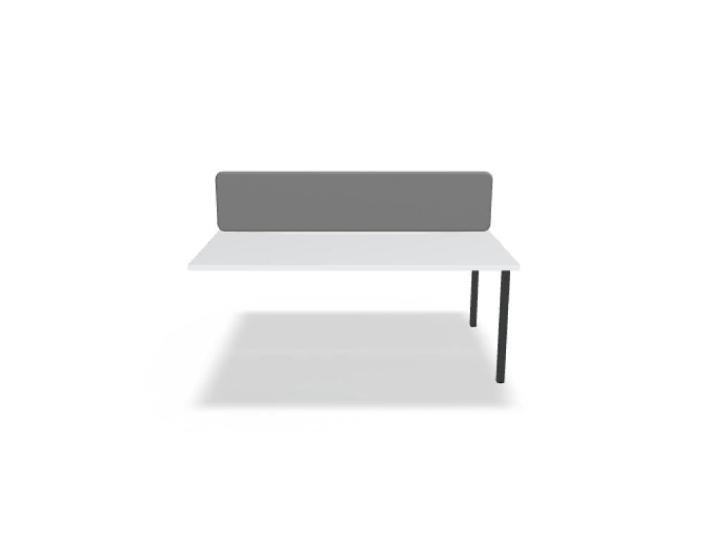 Doppelschreibtisch Ogi U Bench von Mdd mit Melaminplatte in Honigeiche und schwarzem Metallgestell, für zwei Arbeitsplätze.