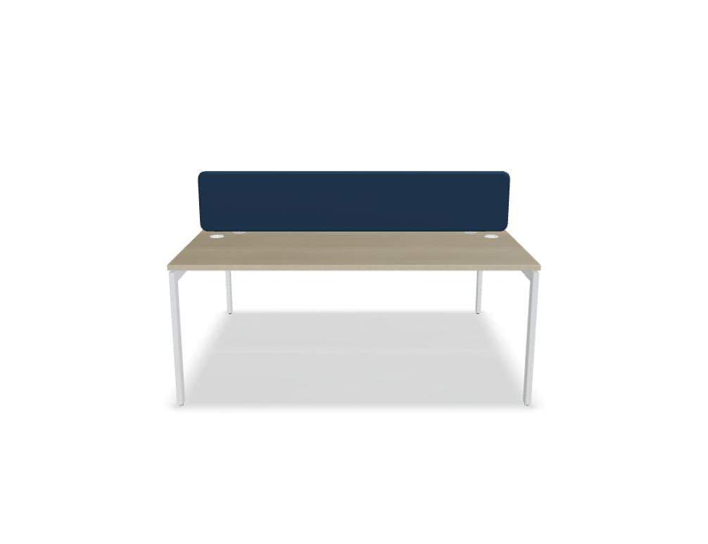 Ogi U Bench BOU35: moderner Doppel-Schreibtisch mit eleganten Linien, Holzoptik, stabile Front und großzügiger Arbeitsfläche
