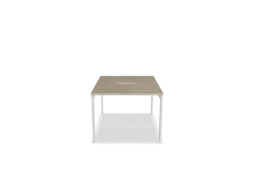 Ogi U Bench BOU48 Doppelschreibtisch aus Holzoptik, geräumiges Arbeiten, modernes minimalistisches Design, ideales Arbeits- und Schreibsetup