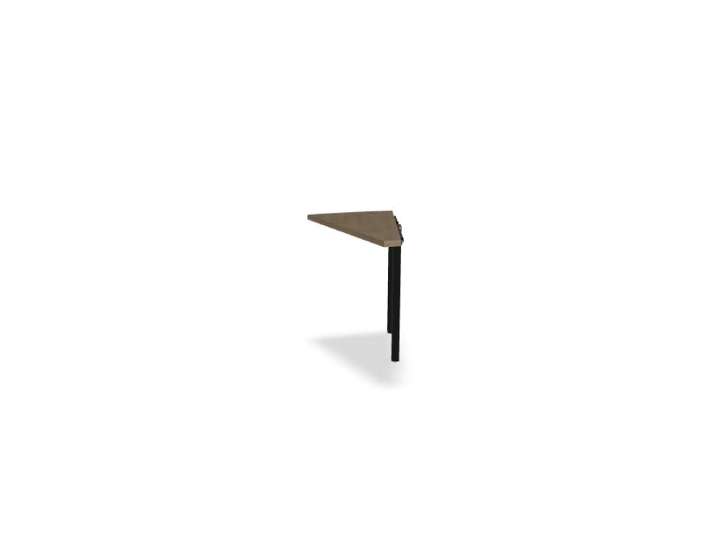 Schreibtisch Ogi U von Mdd mit Tischplatte in Honigeiche und pulverbeschichtetem, schwarzem Metallgestell im minimalistischen Design.