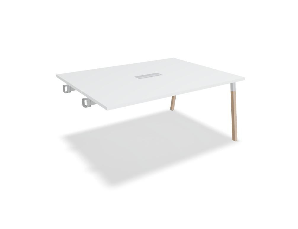 Ogi W SW26L Konferenztisch von Mdd mit heller Platte, Holzbeinen und modernem Design für stilvolle Besprechungsräume