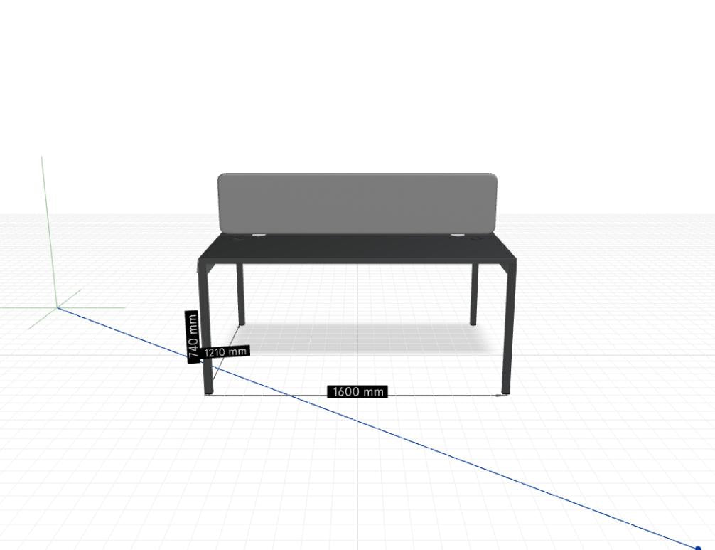 Ogi Y Bench BOY56: Moderner Doppel-Schreibtisch mit klaren Linien, heller Holzoptik, platzsparendes Design für Home Office und Arbeitsbereich