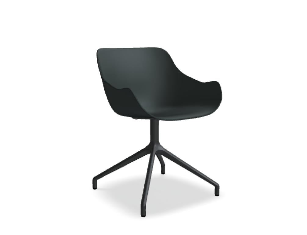 Baltic Basic BL1P19 Drehstuhl von Mdd mit schwarzer Drehbasis, gepolsterter Schale und modernem Design für Büro und Empfang