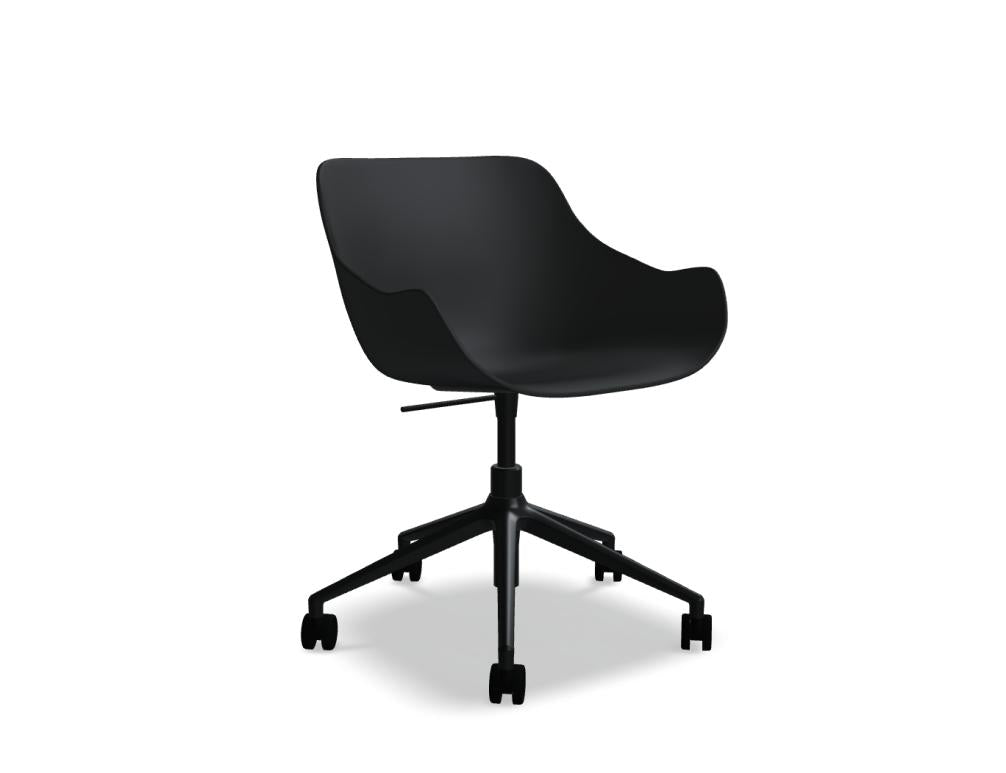 Mdd Baltic Basic BL1P22 Drehstuhl mit Rollen, höhenverstellbar, schlichte Sitzschale für Büro und Konferenz