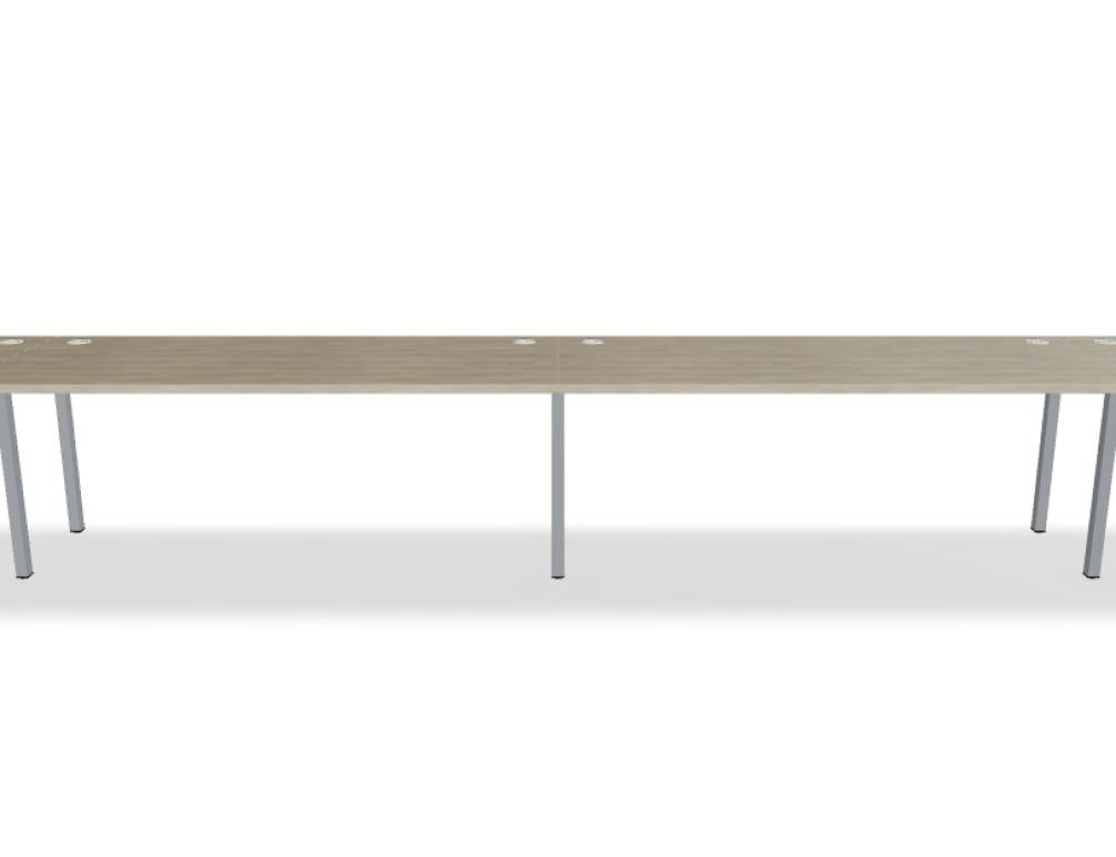 Mdd Ogi Y BOY05E4 Schreibtisch mit weißer Platte und Holzgestell, moderner Arbeitsplatz für Büro oder Homeoffice