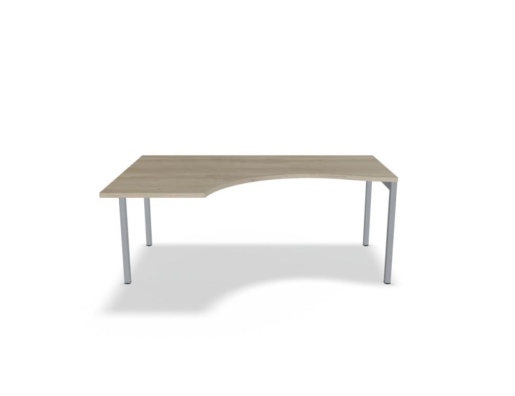 Schreibtisch Ogi Y von Mdd mit Tischplatte in Honigeiche und schwarzem Metallgestell, Profil 40x40 mm, für Büroarbeitsplätze.