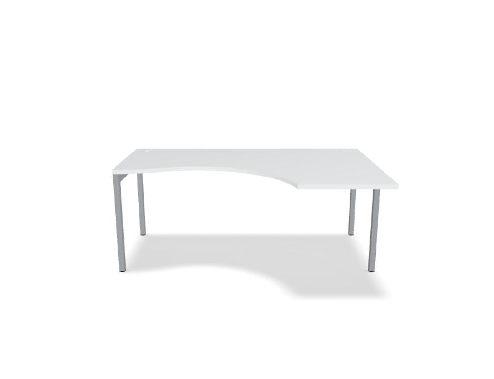 Schreibtisch Ogi Y von Mdd mit Tischplatte in Honigeiche und schwarzem Metallgestell, Profil 40x40 mm, für Büroarbeitsplätze.