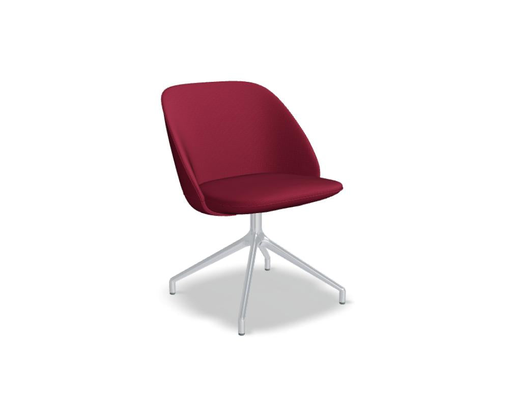 Sessel mit poliertem Aluminiumgestell und bequemer Polsterung, Teil der Paralel PR1PP19-Kollektion – moderner Drehstuhl aus der Kategorie Drehsessel von Mdd