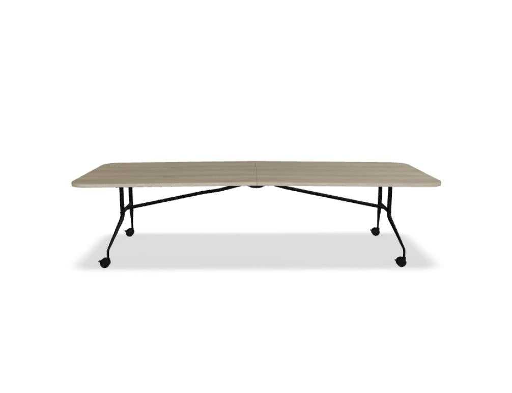 Klapptisch Plica PCZ042 von Mdd in heller Holzoptik, kompakt zusammenklappbar, ideal als Konferenztisch für Meetings und Seminare