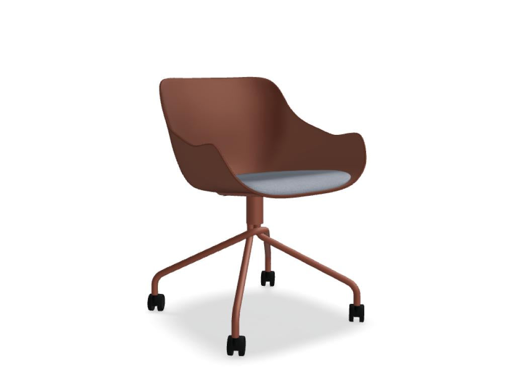 Mdd Baltic Remix BL3P13K Drehstuhl mit gepolsterter Schale, schwarzer Drehbasis und modernem Design für Büro oder Lounge