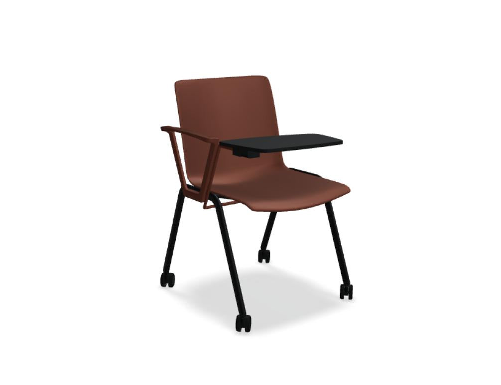 Mdd Shila SHS01K Stuhl mit Vierbeingestell, gepolsterter Sitz und Rückenlehne in modernem Konferenzraum-Ambiente