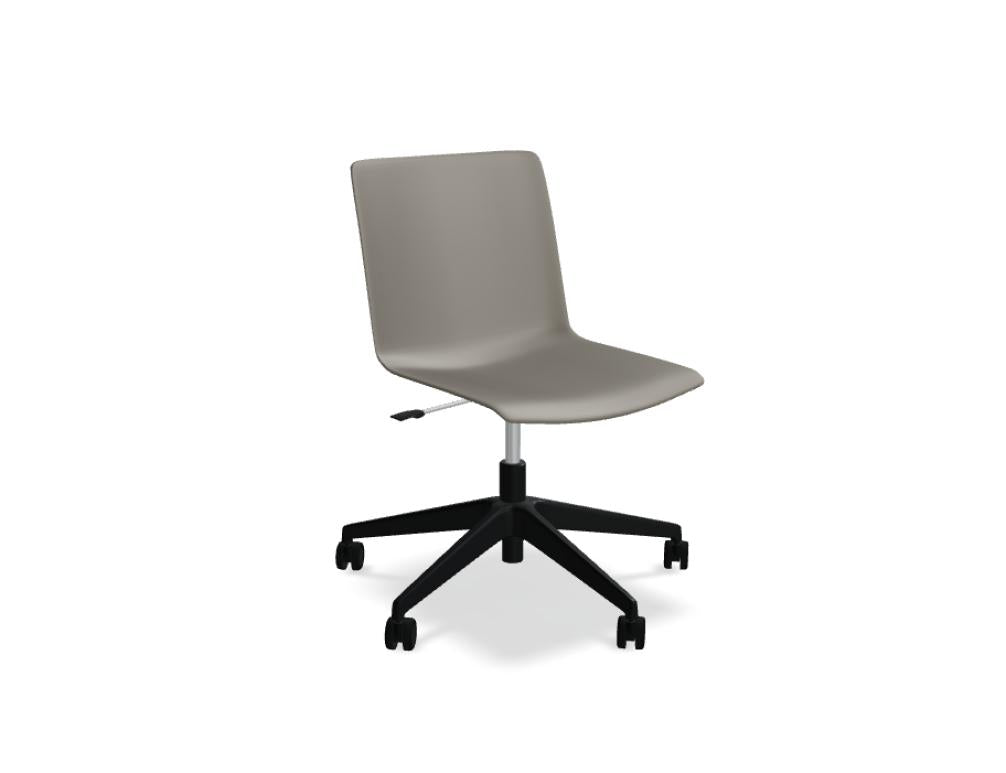 Shila SHS10K Dreh-Schalenstuhl von Mdd mit Rollen, schwarzem Gestell und gepolsterter Sitzschale in moderner Optik