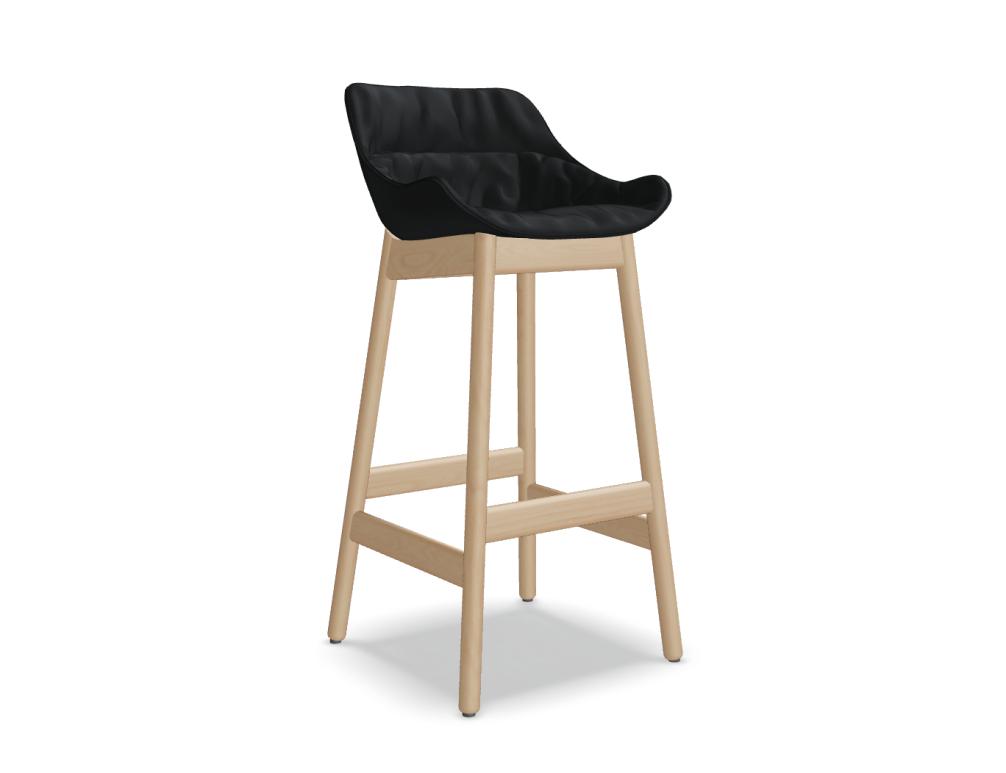 Baltic Soft Duo BL5P27H Barhocker von Mdd mit gepolsterter Sitzschale und stabiler Holzbasis in modernem Design