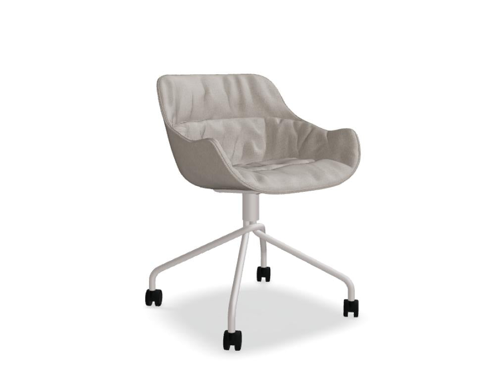 Baltic Soft Duo BL5P13K Drehstuhl von Mdd mit gepolsterter Sitzschale und schwarzer Drehbasis in modernem Design