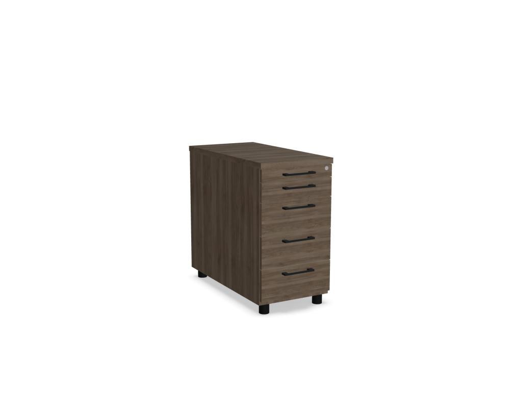 Weisser Standcontainer mit Melaminplatte, Metallschubladen und Aluminiumgriffen, Masse 100x60x74 cm, Korpus-Möbel von Mdd.
