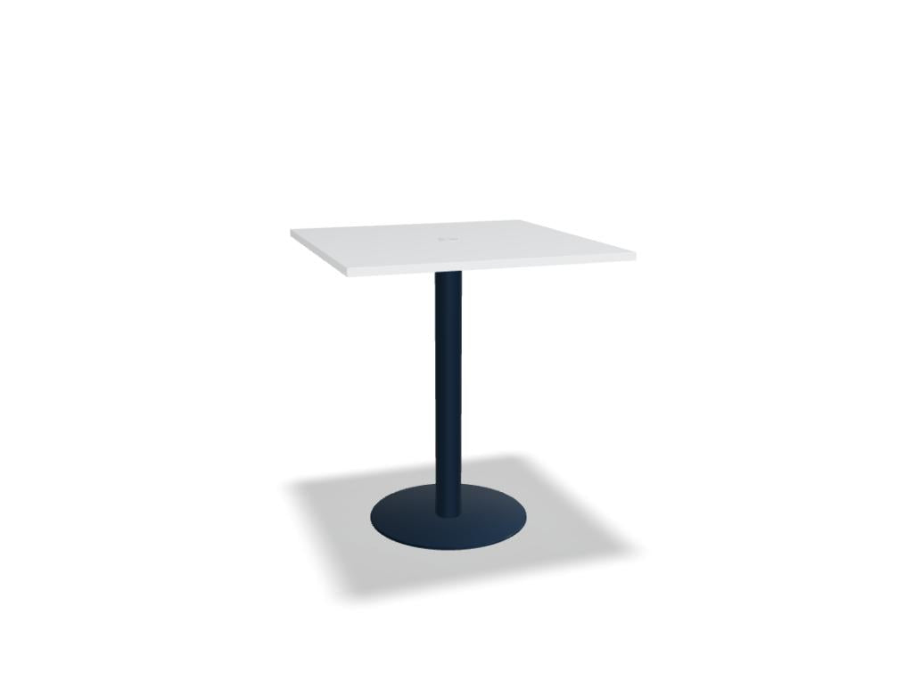 Hochtisch Tack PS10 von MDD in Schwarz mit runder Stahlplatte, moderner Loft-Optik, ideal für Bar- oder Küchenbereich, hochwertige Verarbeitung
