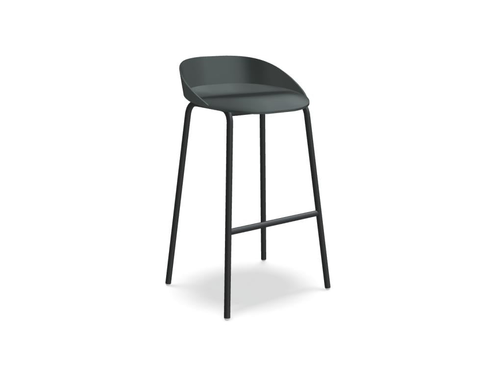 Barhocker TE01H aus Kunststoff, langlebig und wetterfest, im eleganten Outdoor-Design mit schlanker Silhouette, Sitzeffekt in Granitgrau/neutralem Ton, ideal für Terrasse oder Balkon