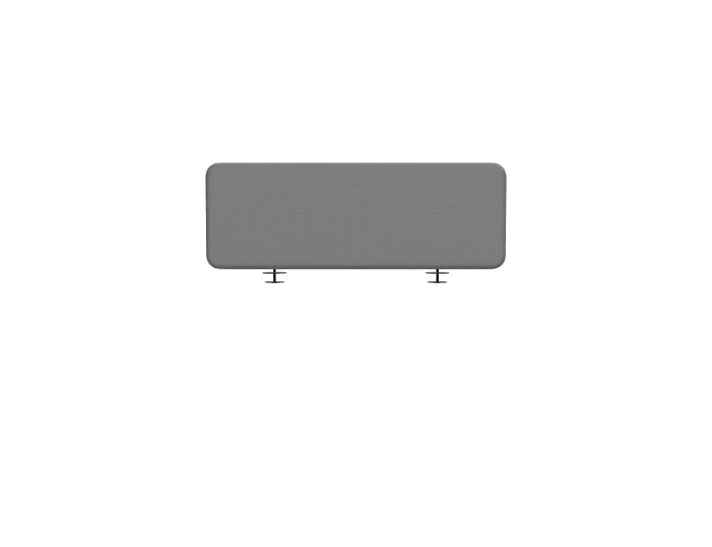 Grünes gepolstertes Paneel Twin für Schreibtische von Mdd, Spanplattenkonstruktion mit Stoffbezug und Dekorleiste, montiert mit Metallhalterung.