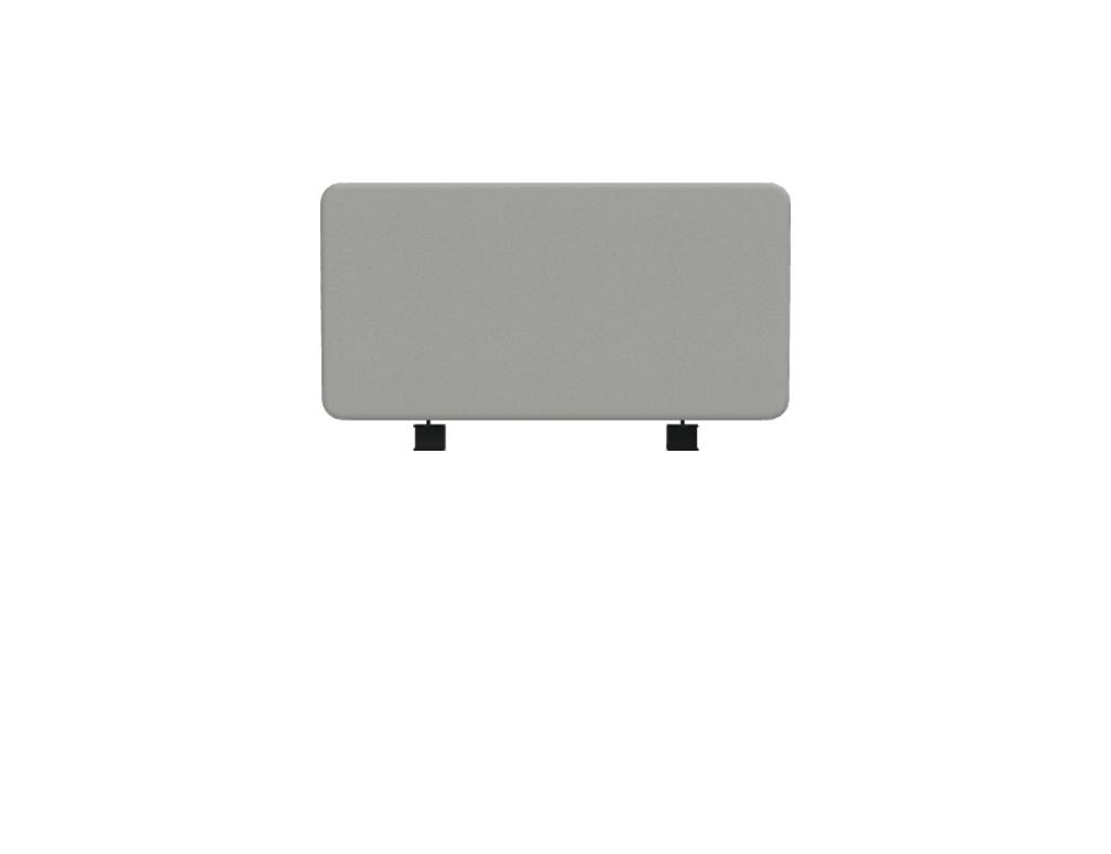 Grünes gepolstertes Paneel Twin für Schreibtische von Mdd, Spanplattenkonstruktion mit Stoffbezug und Dekorleiste, montiert mit Metallhalterung.