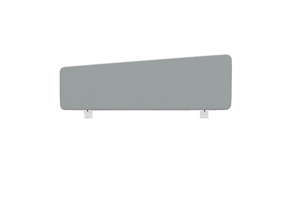 Grünes gepolstertes Paneel Twin für Schreibtische von Mdd, Spanplattenkonstruktion mit Stoffbezug und Dekorleiste, montiert mit Metallhalterung.