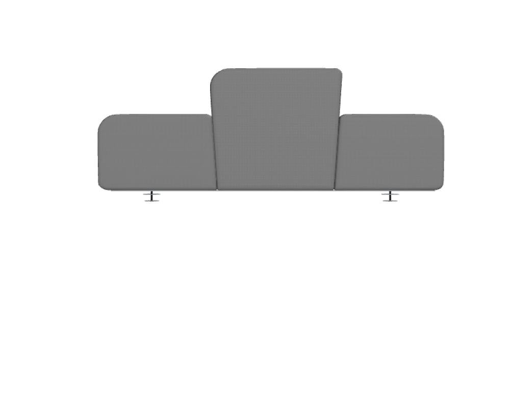Grünes gepolstertes Paneel Twin für Schreibtische von Mdd, Spanplattenkonstruktion mit Stoffbezug und Dekorleiste, montiert mit Metallhalterung.