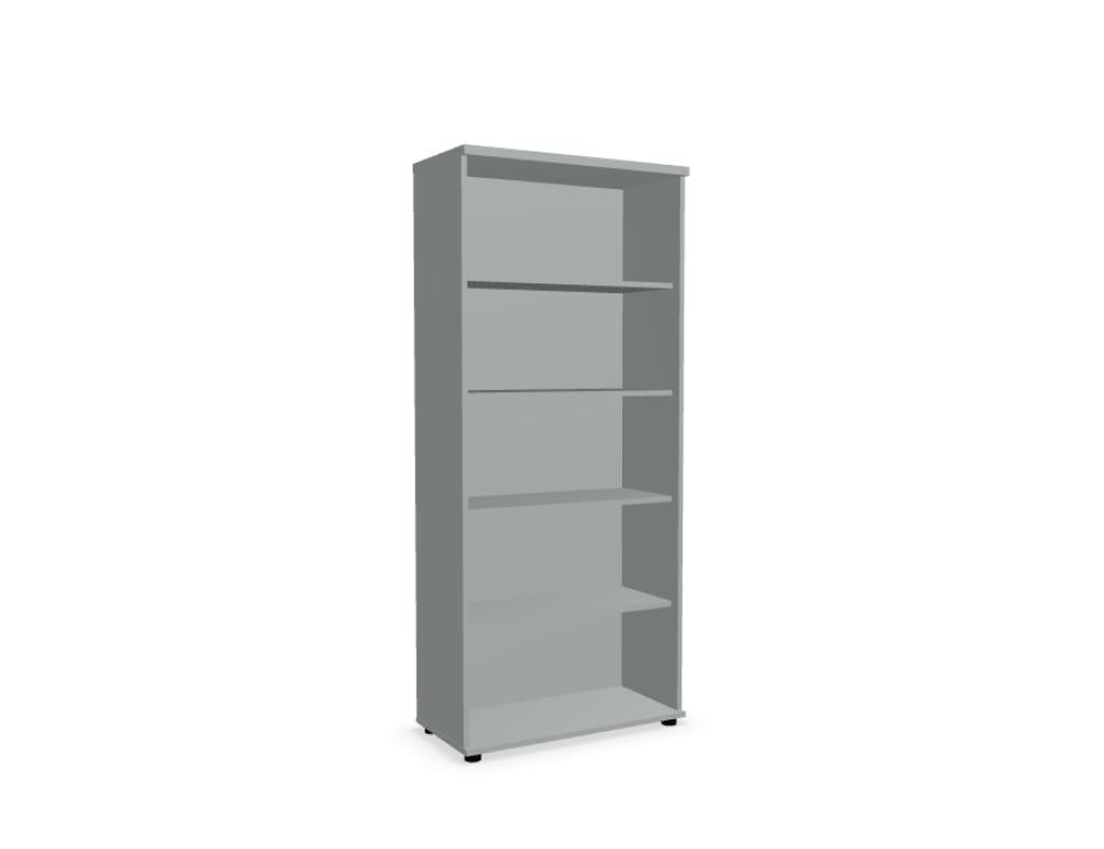 Bild des Basic K5504 Standregals von MDD: Ein elegantes, offenes Regal mit mehreren Ebenen in neutralem Holzton, ideal für Wohnzimmer oder Büro.