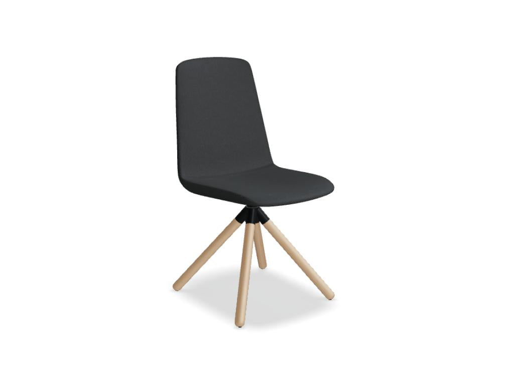 Ulti UKP9 Drehstuhl mit Holz-Drehbasis, stilvolles Sitzmöbelstück mit ergonomischem Sitzkomfort und moderner Ästhetik, passend für Büro oder Home-Office