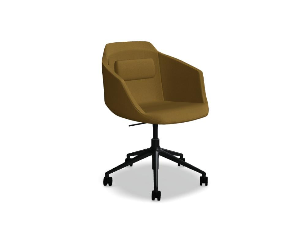 Bild zeigt den Ultra UFP22 Dreh-Schalenstuhl mit verstellbarer Sitzhöhe, aus hochwertigem Kunststoff- und Metallgestell, bequeme Rückenlehne, Armlehnen, und Rollen für mobile Nutzung; ideal für Büro- oder Arbeitsplätze.