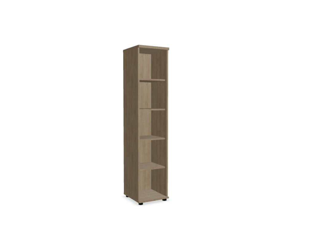 Bild des Standregals Standard A5902 von Mdd aus der Kategorie Regal. Massives Holzdesign, freistehender Standschrank mit offener Ablagefläche, neutrale Dekorfarben, modernes minimalistisches Möbeldesign.